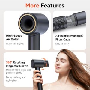 rizzdeek 500m negative ion hair dryer 110,000 rpm high speed brushless motor