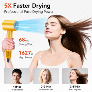 rizzdeek 18,000 rpm high speed brushless hair dryer fast drying & frizz free