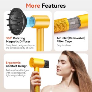 rizzdeek 110k rpm high speed brushless dryer fast drying & frizz free