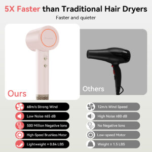 rizzdeek 110k rpm high speed brushless dryer ：500m negative ions