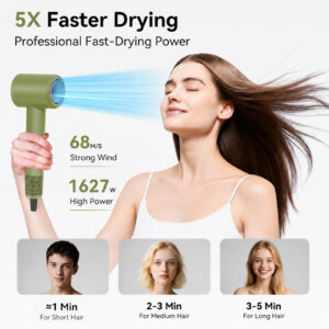 rizzdeek high speed hair dryer fast drying 500 million 1627w ion blow dryer